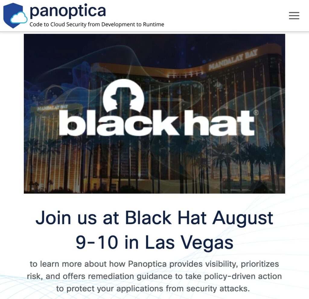 Panoptica at Black Hat USA 2023 in Las Vegas