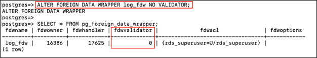 Bypassing the log_fdw Extension Validation